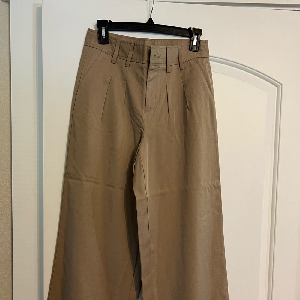 Wide Leg Trouser in Khaki